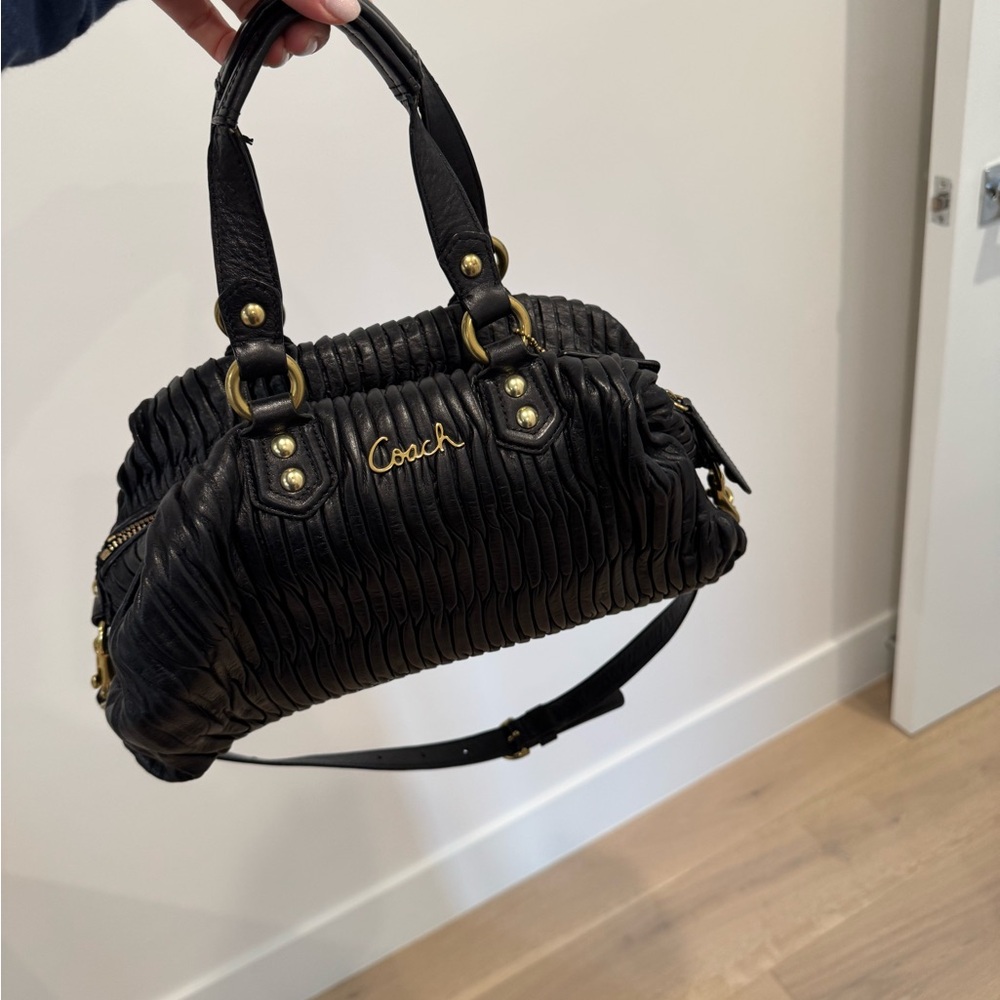Coach Black Quilted Leather Satchel